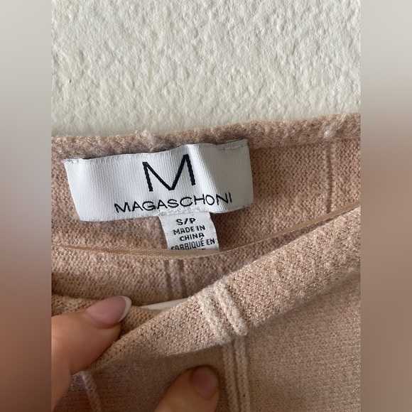 Magaschoni tan and cream stripped viscose nylon crew neck sweater - Picture 2 of 4